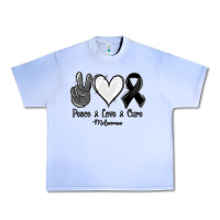 Grape Ice Peace Love Cure Melanoma Cancer Urban Heavy Tee - Jasminsmagicworld