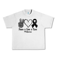 Lunar Rock Peace Love Cure Melanoma Cancer Urban Heavy Tee - Jasminsmagicworld