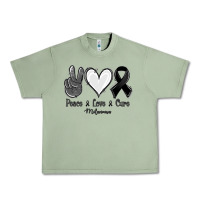 Peace Love Cure Melanoma Cancer Urban Heavy Tee | Teevron