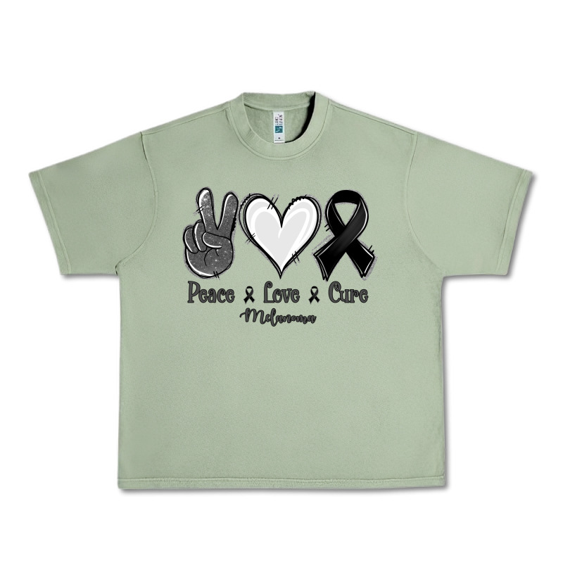 Peace Love Cure Melanoma Cancer Urban Heavy Tee by Jasminsmagicworld | Teevron