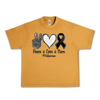 Peanut Butter Peace Love Cure Melanoma Cancer Urban Heavy Tee - Jasminsmagicworld