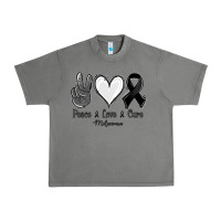 Tornado Peace Love Cure Melanoma Cancer Urban Heavy Tee - Jasminsmagicworld
