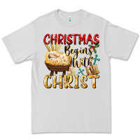 Dove Grey christmas begins with christ Premium Tee - FaDigitalArtStudio
