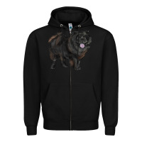 Black black chow chow Zipper Hoodie - RanaPortraitStore