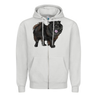 Dove Grey black chow chow Zipper Hoodie - RanaPortraitStore