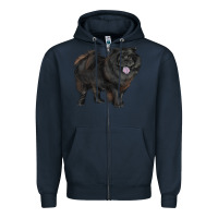 Navy black chow chow Zipper Hoodie - RanaPortraitStore