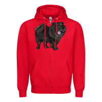 Red black chow chow Zipper Hoodie - RanaPortraitStore