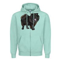 Seafoam black chow chow Zipper Hoodie - RanaPortraitStore