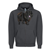 Smoke black chow chow Zipper Hoodie - RanaPortraitStore
