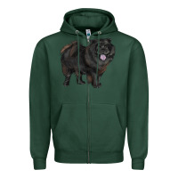 Sports Green black chow chow Zipper Hoodie - RanaPortraitStore