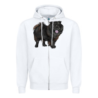 White black chow chow Zipper Hoodie - RanaPortraitStore