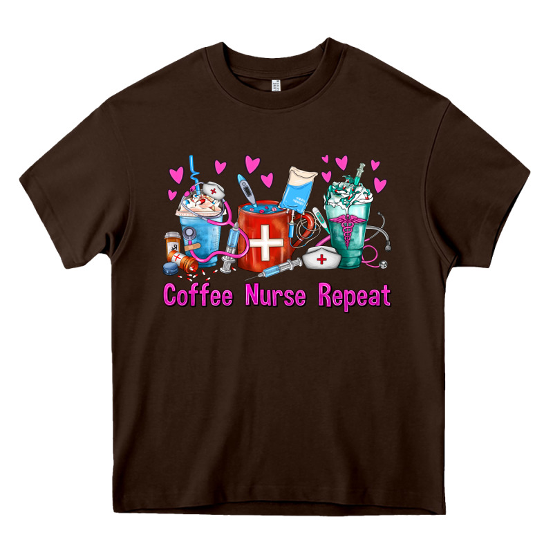 Coffee Nurse Repeat Nurse Coffee Cups Heavy Core Tee by FaDigitalArtStudio | Teevron
