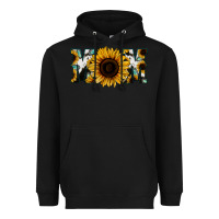 Black Sunflower Cowhide Mom Heavyweight Hoodie - Jasminsmagicworld