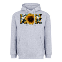 Heather Grey Sunflower Cowhide Mom Heavyweight Hoodie - Jasminsmagicworld