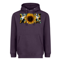 Plum Sunflower Cowhide Mom Heavyweight Hoodie - Jasminsmagicworld