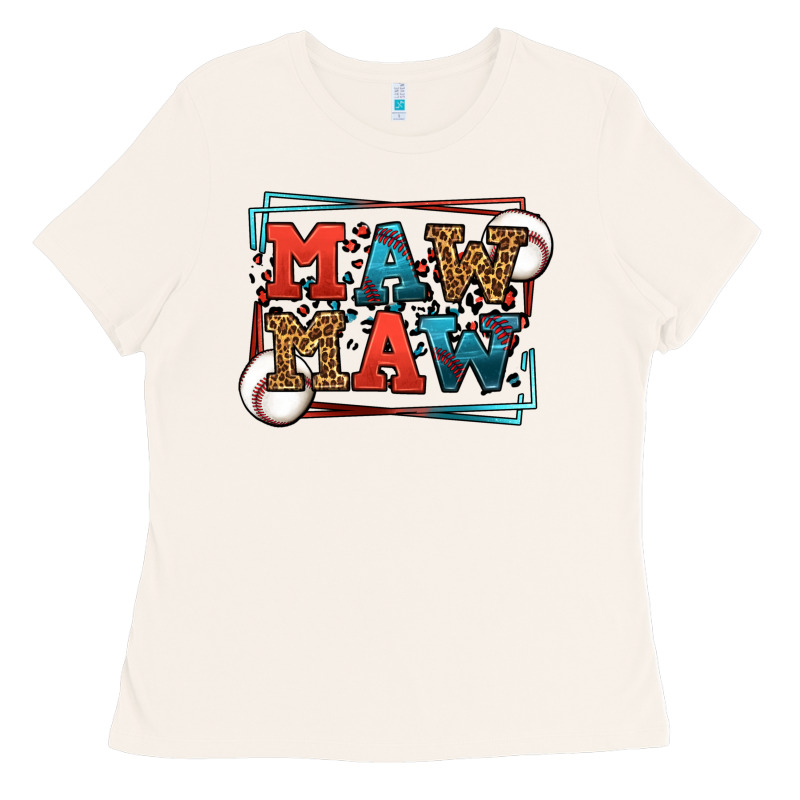 Baseball Mawmaw Leopard Frame Ladies Tee by LillyAllenDesigns | Teevron