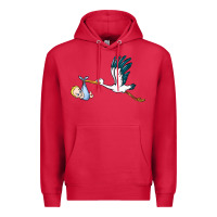 Cardinal stork with baby boy Premium Hoodie - BarkalooDesign