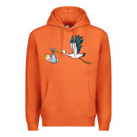 Carrot stork with baby boy Premium Hoodie - BarkalooDesign