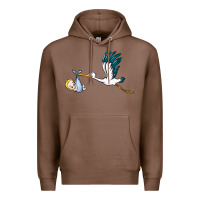 Chestnut stork with baby boy Premium Hoodie - BarkalooDesign