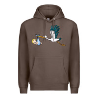 Coffee stork with baby boy Premium Hoodie - BarkalooDesign
