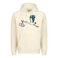Sandshell stork with baby boy Premium Hoodie - BarkalooDesign