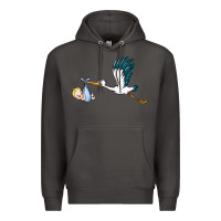 Smoke stork with baby boy Premium Hoodie - BarkalooDesign