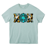Arona Sunflower Cowhide Turquoise Gemstone Mom Heavy Core Tee - Jasminsmagicworld