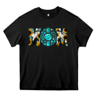Black Sunflower Cowhide Turquoise Gemstone Mom Heavy Core Tee - Jasminsmagicworld
