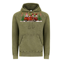 Vintage Olive Christmas Gnome Truck Vintage Hoodie - Artiststas