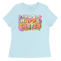 Baby Blue Happy Easter Ladies Tee - LillyAllenDesigns