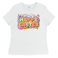 White Happy Easter Ladies Tee - LillyAllenDesigns