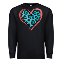 Black Blue Leopard Heart Premium Sweatshirt - Jasminsmagicworld