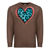 Chestnut Blue Leopard Heart Premium Sweatshirt - Jasminsmagicworld