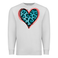 Dove Grey Blue Leopard Heart Premium Sweatshirt - Jasminsmagicworld