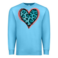 Ocean Blue Blue Leopard Heart Premium Sweatshirt - Jasminsmagicworld