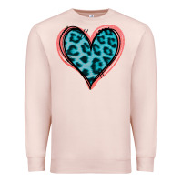Pale Pink Blue Leopard Heart Premium Sweatshirt - Jasminsmagicworld