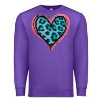 Purple Blue Leopard Heart Premium Sweatshirt - Jasminsmagicworld