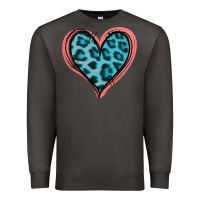 Smoke Blue Leopard Heart Premium Sweatshirt - Jasminsmagicworld