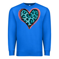 True Royal Blue Leopard Heart Premium Sweatshirt - Jasminsmagicworld