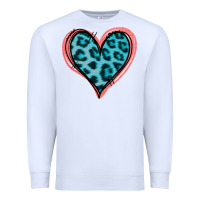 White Blue Leopard Heart Premium Sweatshirt - Jasminsmagicworld