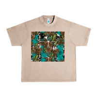 French Oak Longhorn Pattern Urban Heavy Tee - CowhideDigitalArt