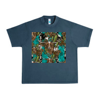 Midnight Navy Longhorn Pattern Urban Heavy Tee - CowhideDigitalArt