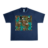 Navy Longhorn Pattern Urban Heavy Tee - CowhideDigitalArt