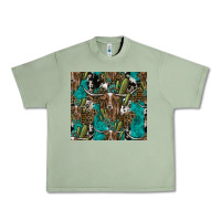 Oil Green Longhorn Pattern Urban Heavy Tee - CowhideDigitalArt