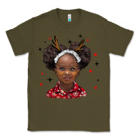 Army Green christmas african girl Classic Tee - BarkalooDesign