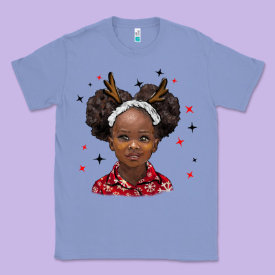Christmas African Girl Classic Tee Designed By Barkaloodesign