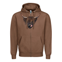 Chestnut Black highland cow Zipper Hoodie - RanaPortraitStore
