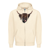 Sandshell Black highland cow Zipper Hoodie - RanaPortraitStore