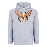 Heather Grey Chihuahua Heavyweight Hoodie - Jasminsmagicworld