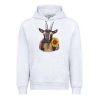 White dark goat Urban Hoodie - RanaPortraitStore